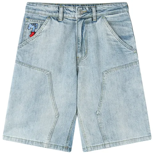 MIND ERROR Denim Shorts Unisex Moderate