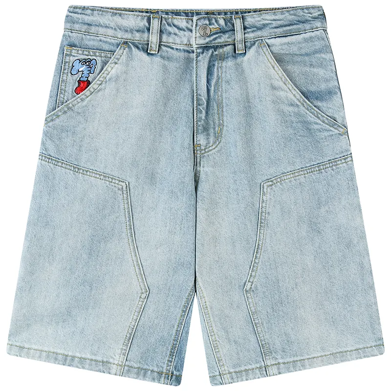 MIND ERROR Denim Shorts Unisex Moderate