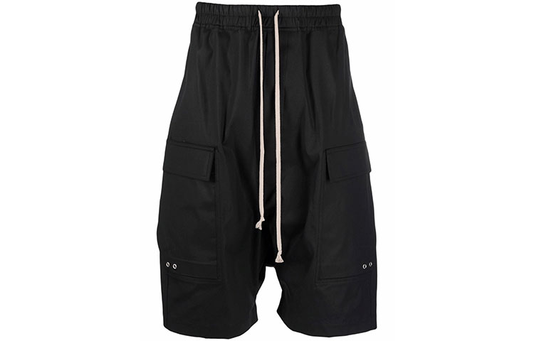 RICK OWENS Drawstring Cargo Pods Bermuda Shorts