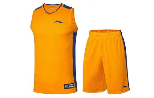 Li Ning Casual Sportswear Men's Orange V Neck Moderate