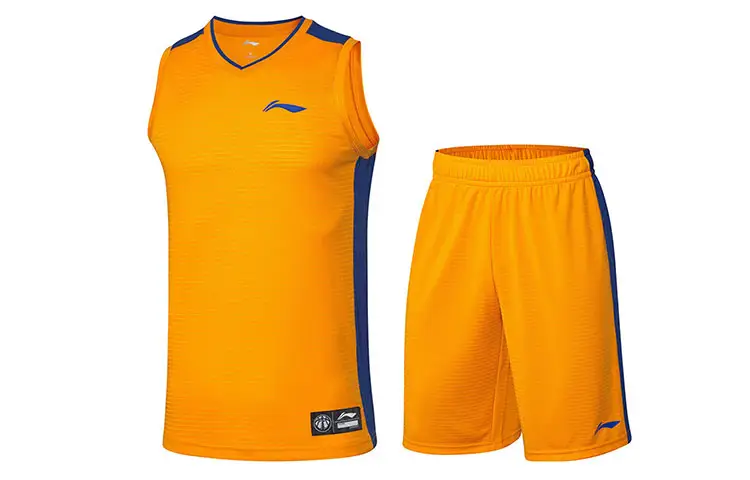 Li Ning Casual Sportswear Men's Orange V Neck Moderate