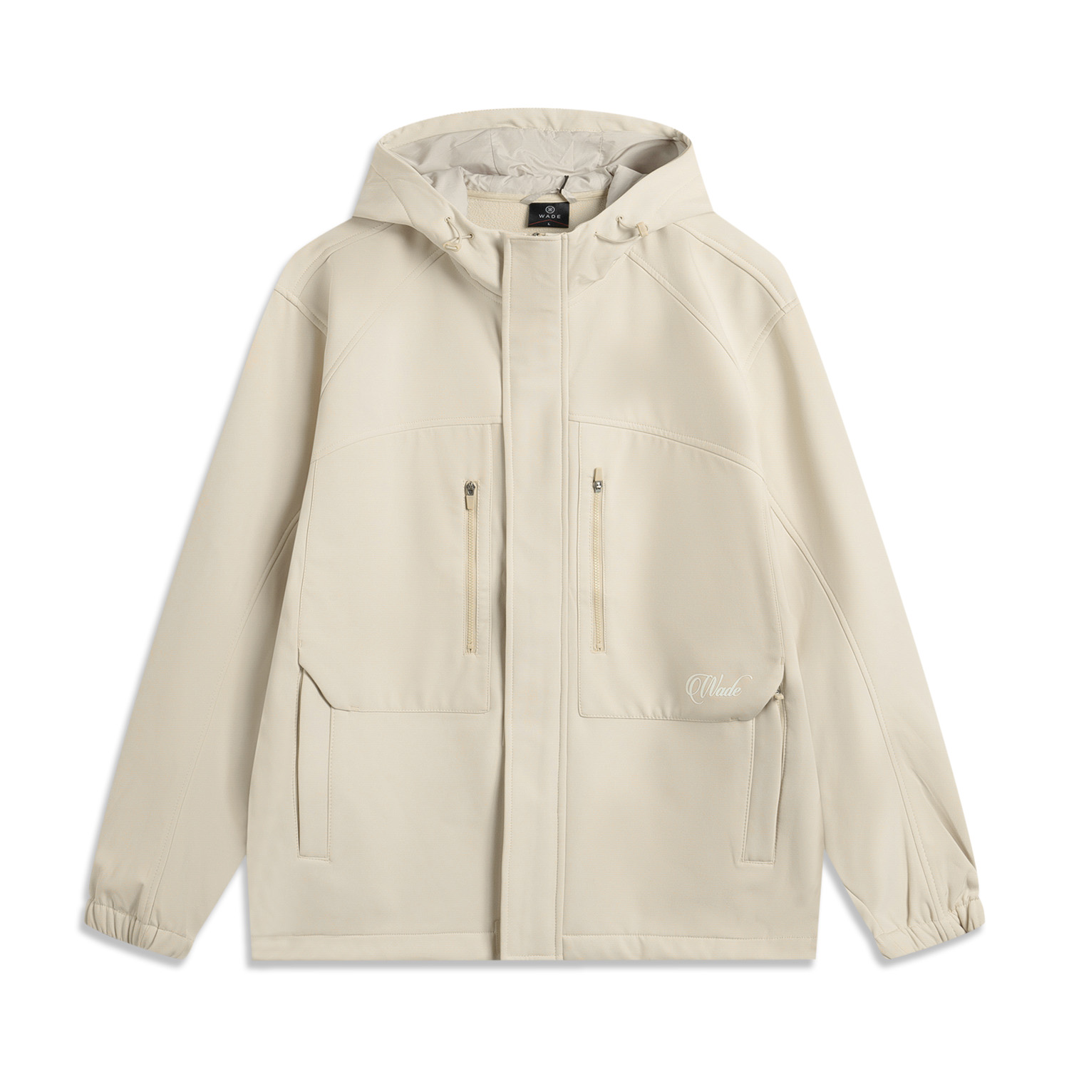 LiNing Wade Series Sports and Leisure Simple Solid Color Hooded and Velvet Loose Windbreaker Men's Oatmeal Gray