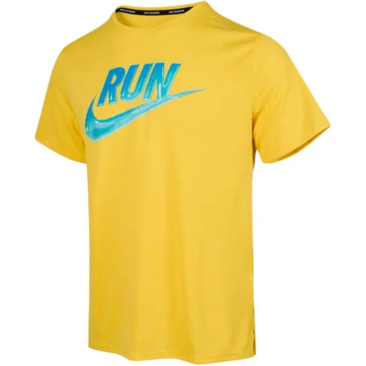 Nike MILER AS M NK RUN ENERGY T Shirt Men's Yellow