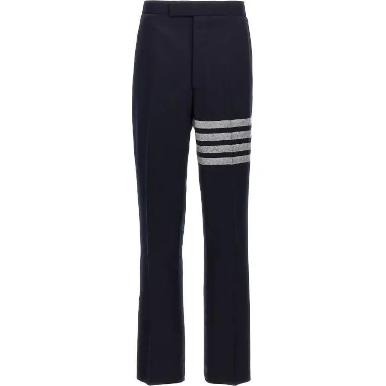 THOM BROWNE 4 Bar Stripe Detailed Flannel Trousers