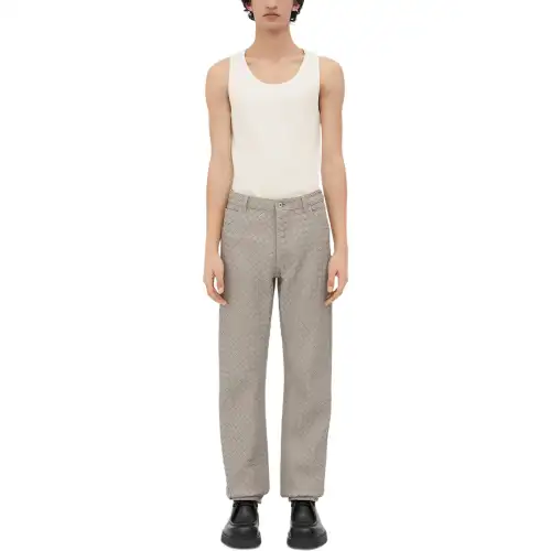 Bottega Veneta Leather Pants Men's Metal Mist