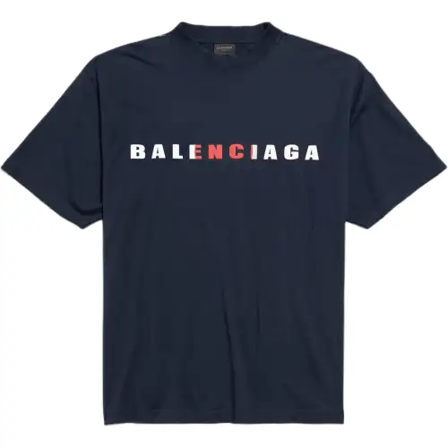Balenciaga T Shirt Regular Fit Men's Marine Blue