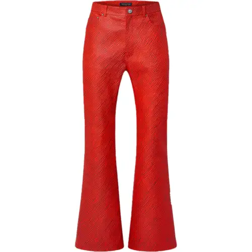 LOUIS VUITTON Lv X Park Seo-Bo Epi Flared Leather Trousers