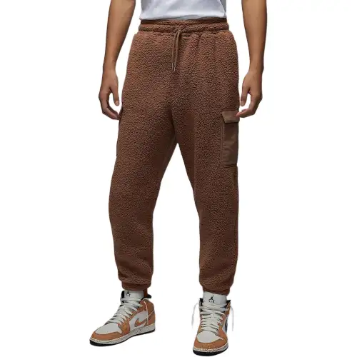 Jordan Flight Fleece Lined, Loose Fit, Comfortable, Elastic Cuffs, Versatile Casual Pants Men's Ancient Brown