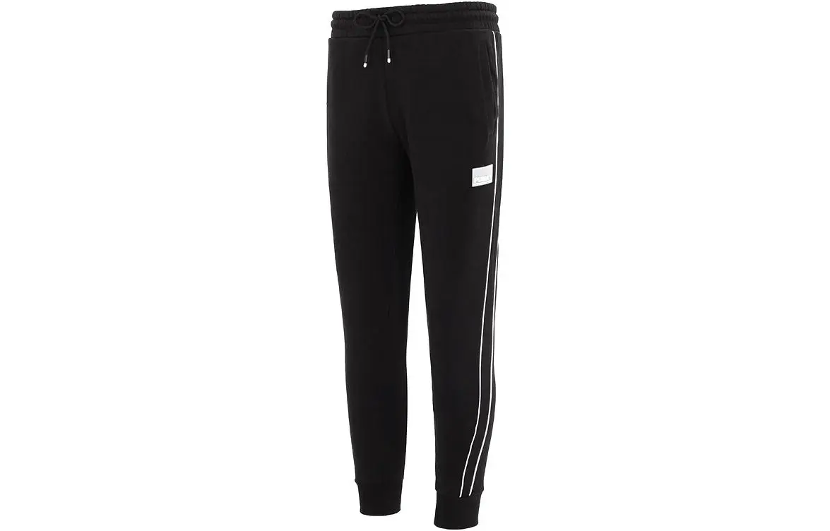 PUMA Casual Pants Men's Black Thickened And Fleece-Lined Cuffed Pants