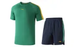 Li Ning Casual Sportswear Men's Pepper Green/Ink Blue Crew Neck Moderate