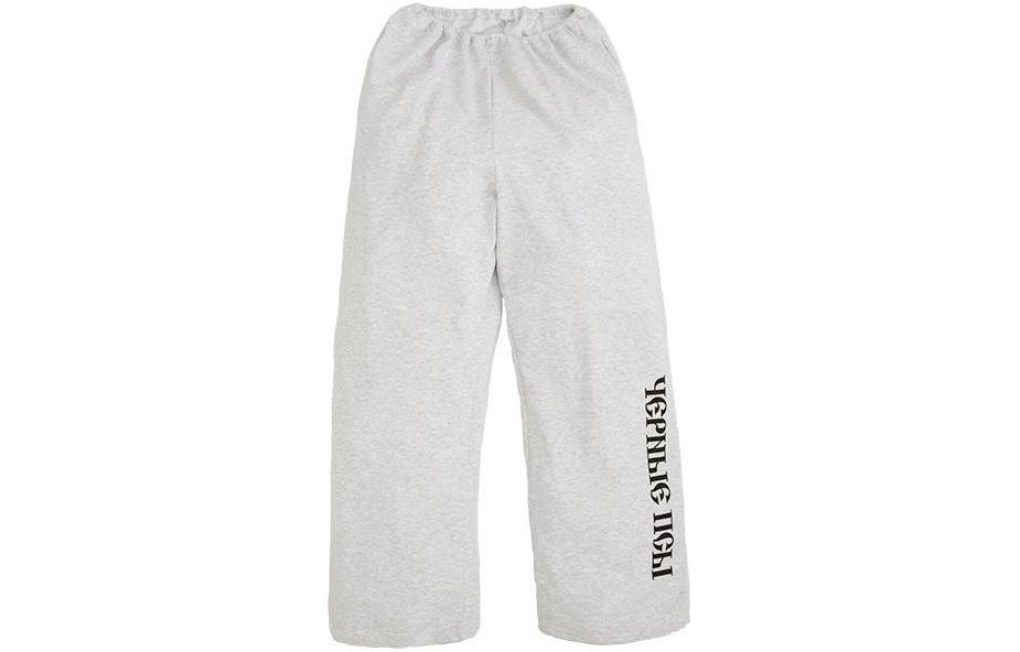 YEEZY Gosha Series SS24 solid color letter printed straight loose casual pants, same style for men and women, gray
