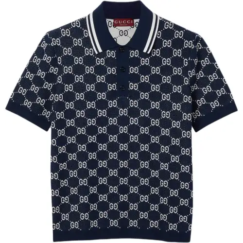 GUCCI Gg Knit Jacquard Polo Shirt