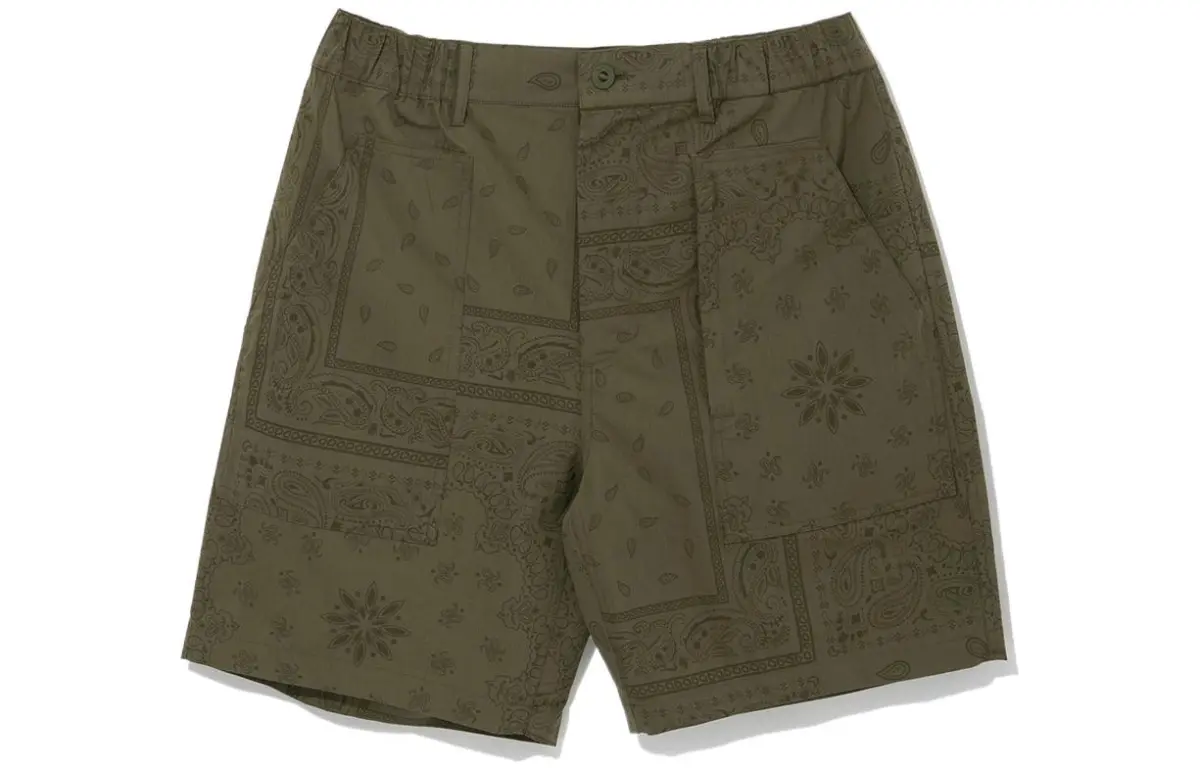 New Era SS22 Paisley Shorts Men's Army Green