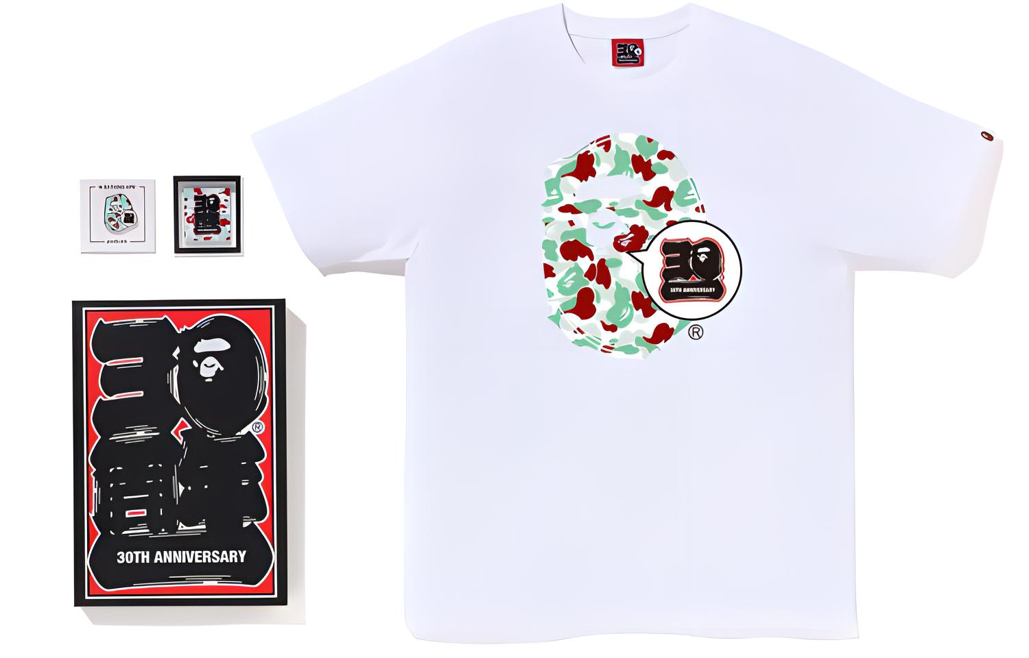 Bape Store Sendai Bape 30th Anniversary Ape Head Tee Set