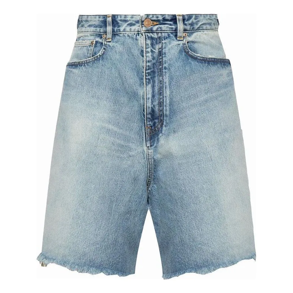 Balenciaga Denim Shorts Regular Fit Men's Blue
