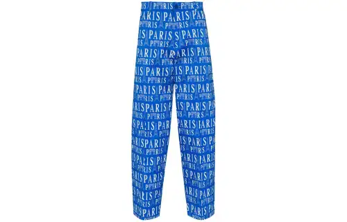 Balenciaga Casual Pants Loose Fit Men's Blue