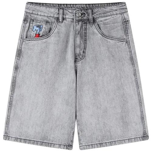 MIND ERROR Denim Shorts Unisex Moderate