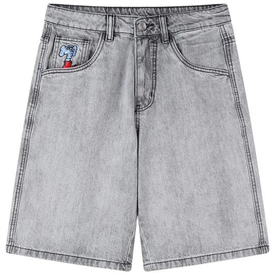 MIND ERROR Denim Shorts Unisex Moderate