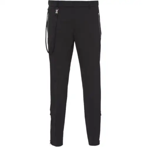 PRADA Casual Pants Men's Black Moderate Slim Fit Pants