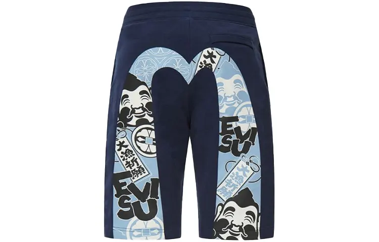 EVISU Casual Shorts Men's Dark Blue Moderate