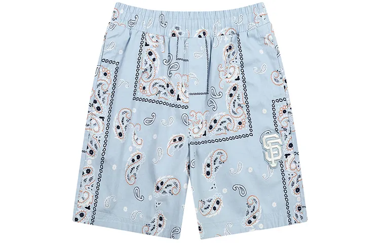 MLB Basic Logo MLB Paisley Casual Shorts Unisex Sky Blue