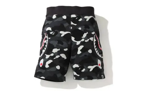 BAPE urban camouflage shark print shorts men's style