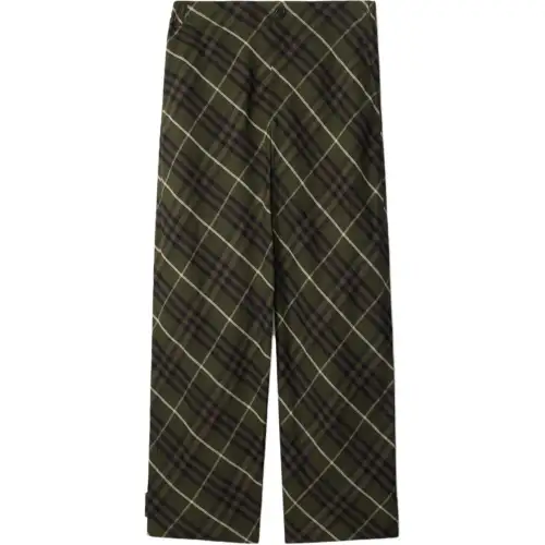Burberry Check-pattern Linen Tailored Trousers
