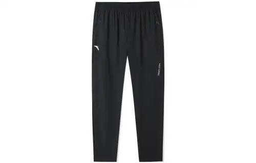 ANTA Casual Pants Men's Black Moderate Straight Fit Pants