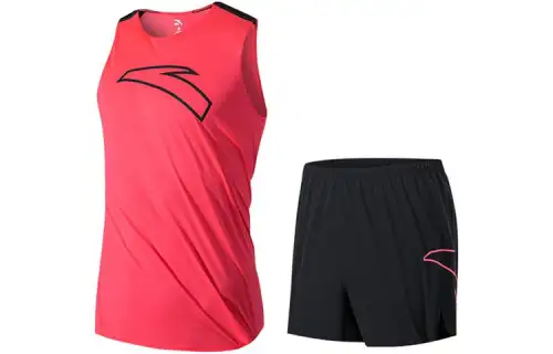 Anta SS22 Running Clothing Sets Men's Neon Pink/Basic Black