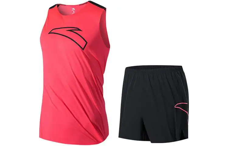 Anta SS22 Running Clothing Sets Men's Neon Pink/Basic Black
