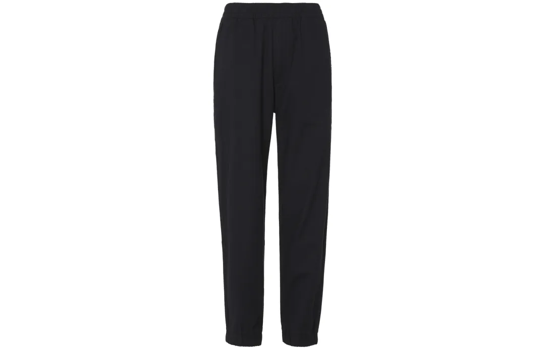 UNIQLO Solid Color Thickened Flannel Elastic Waistband Elastic Cuff Fleece Lined Casual Pants Men's Black