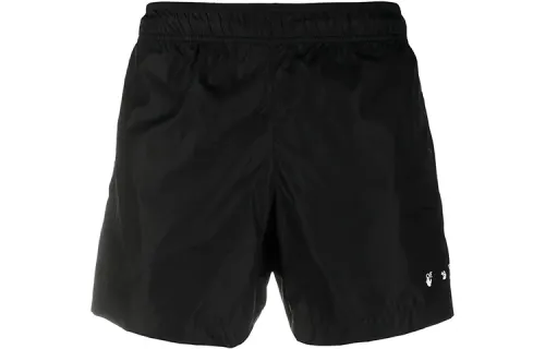 OFF WHITE Logo Print Quote Motif Swim Shorts