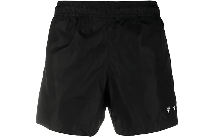 OFF WHITE Logo Print Quote Motif Swim Shorts
