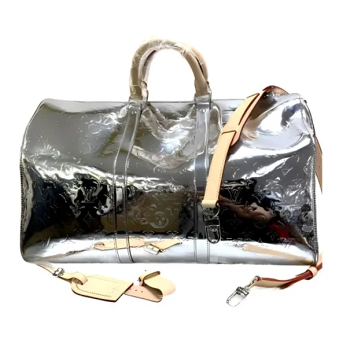 LOUIS VUITTON Leather Trim Handbag, Shoulder Bag, Crossbody Bag, Travel Bag Men's