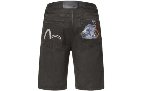 EVISU Denim Shorts Men's Dark Gray