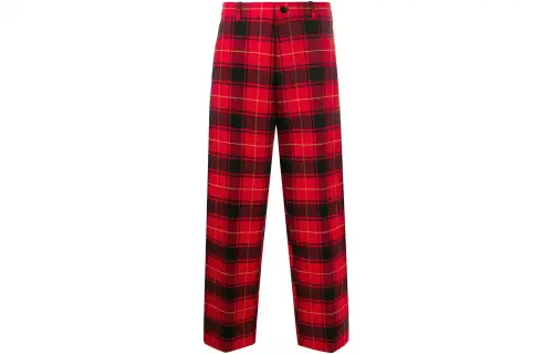 Balenciaga Casual Pants Regular Fit Men's Black Red