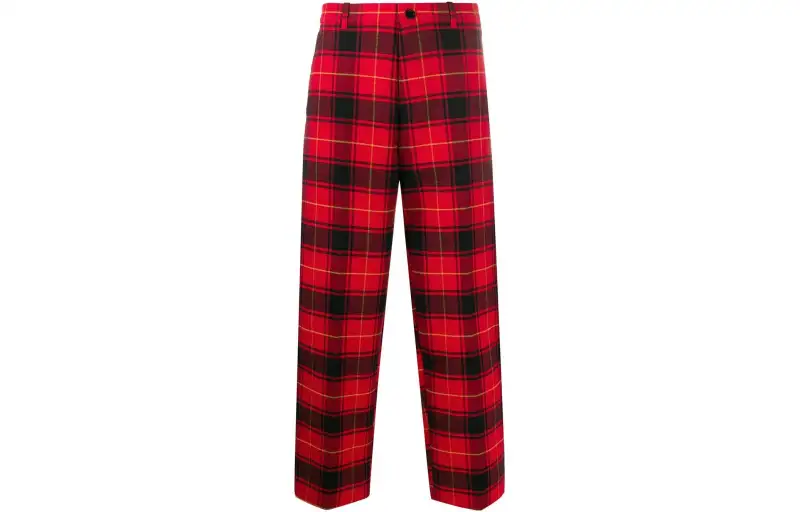 Balenciaga Casual Pants Regular Fit Men's Black Red