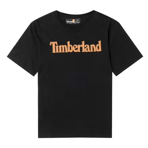 Timberland T Shirts Men's Black Crew Neck Moderate