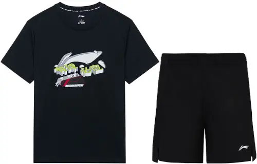 Li Ning Badminton Collection Badminton Jersey Set Men's Black+Black
