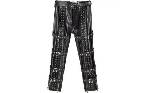LOEWE Nappa Calfskin Leather Eyelet Bondage Trouser