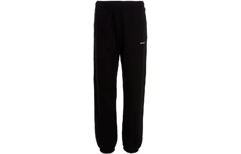 OFF WHITE Casual Pants Men's Black Moderate Cuffed Pants