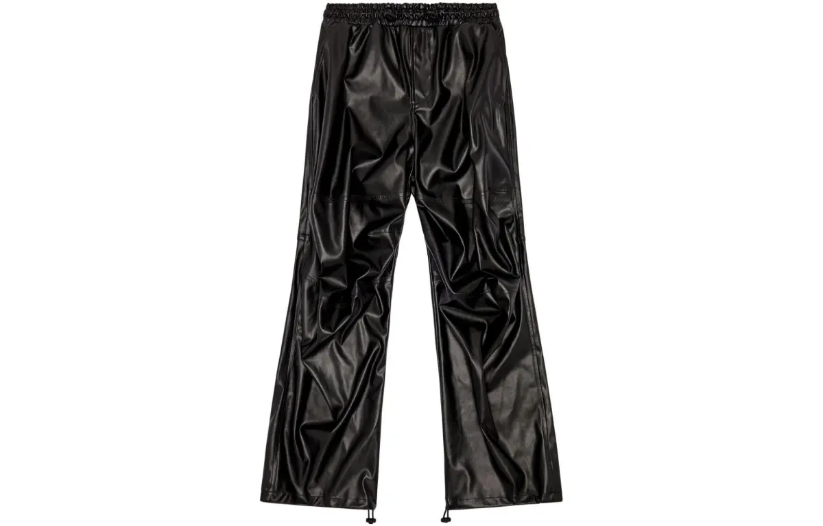 DIESEL FW23 Leather Pants Men's Black