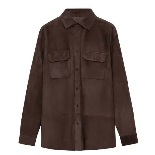LOEWE SS25 Leather Jacket Men's Dark Brown