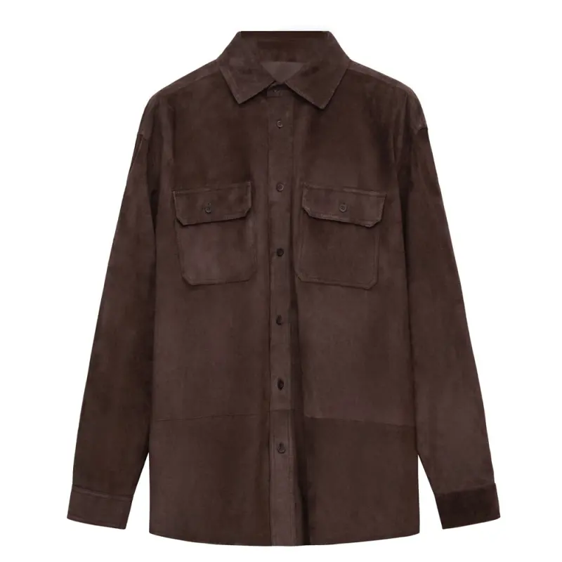 LOEWE SS25 Leather Jacket Men's Dark Brown