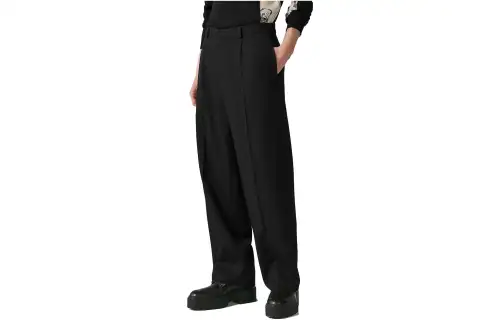 HERMES Casual Pants Men's Black Moderate Straight Fit Pants
