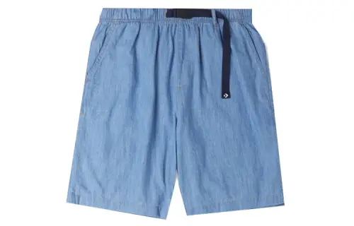 Converse Converse, light and thin denim blue shorts, elastic waist, loose straight fit
