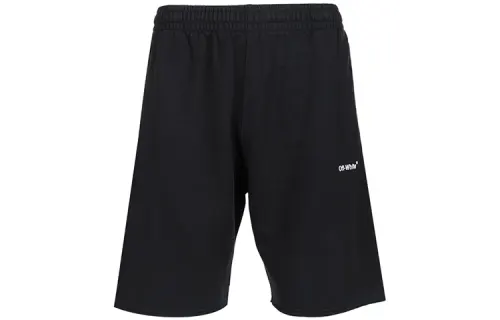 OFF-WHITE logo-print cotton track shorts