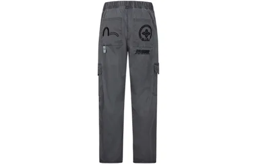 EVISU Casual Pants Men's Gray Moderate Straight Fit Pants