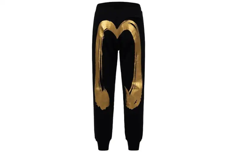 EVISU Casual Pants Men's Black Moderate Cuffed Pants
