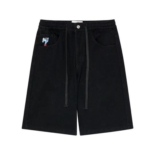 MIND ERROR Denim Shorts Unisex Thickened